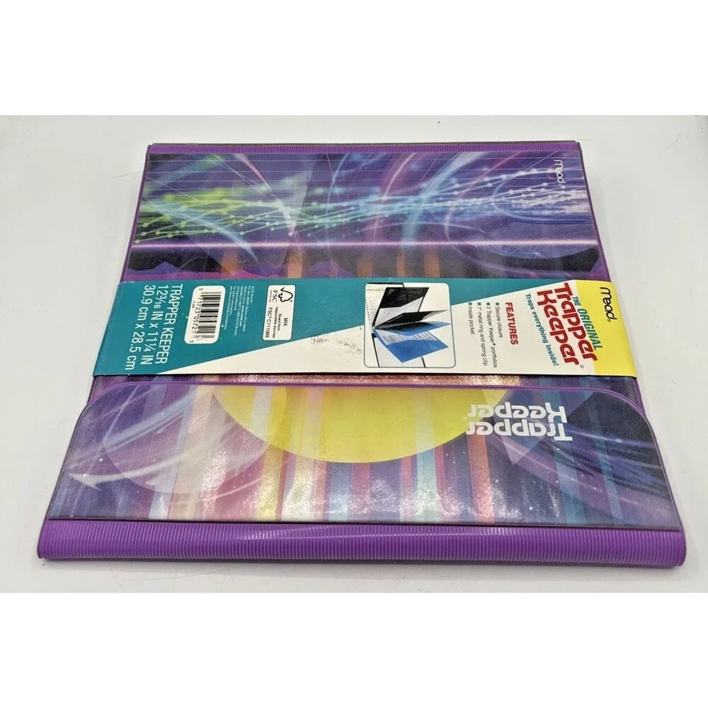 Mead Trapper Keeper Purple Sunset Binder Vintage Inspired 80s 90s Portfolio NEW
